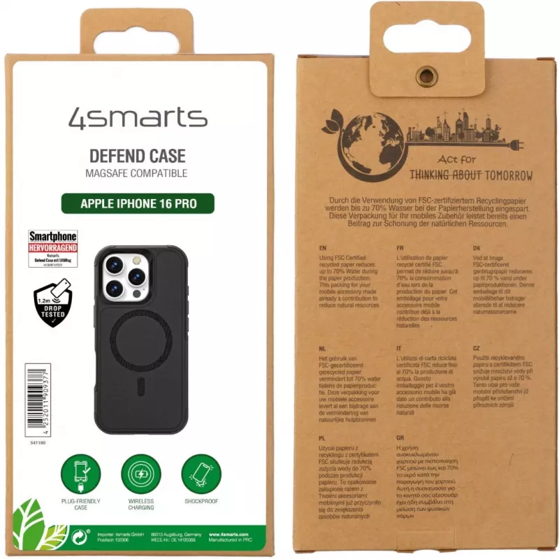 4smarts 541180 Dėklas iPhone 16 Pro 16 cm Juodas