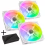 KING KITS LUBU-049 120mm ARGB korpuso ventiliatoriai - 3 vnt. rinkinys, balti