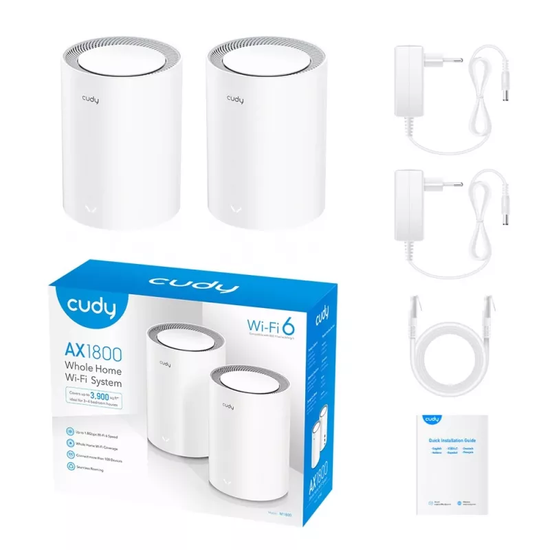 „Mesh“ sistema Cudy AX1800 dviejų juostų 2.4 GHz 5 GHz Wi-Fi 6