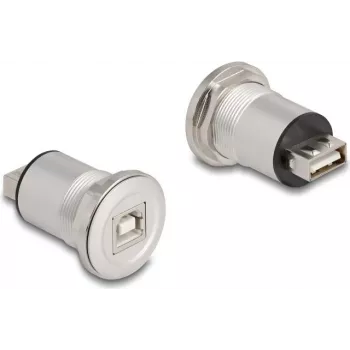 DeLOCK 88194 Kištukinis lizdas B tipas + USB A tipas juodas sidabrinis