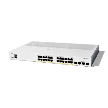 Cisco Catalyst 1300-24P-4G valdomas jungiklis, 24 prievadai GE, PoE, 4x1GE SFP, ribota viso gyvenimo apsauga (C1300-24P-4G)