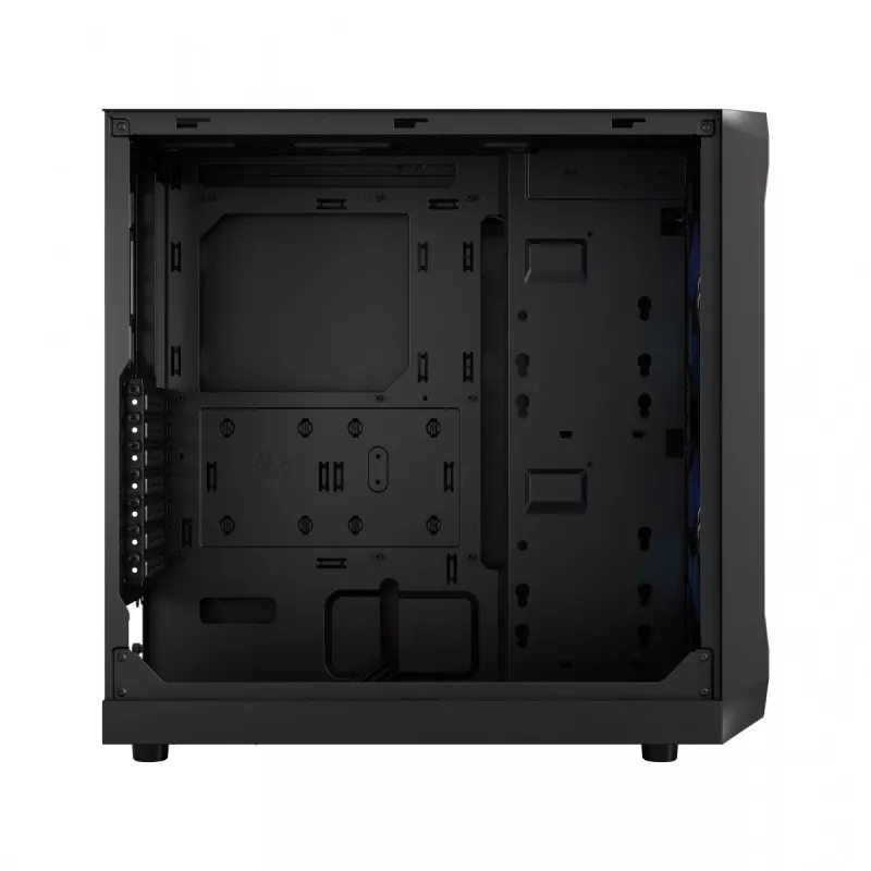 Fractal Design Focus 2 RGB korpusas su grūdinto stiklo šonine sienele, vidutinis bokštas ATX, juodas