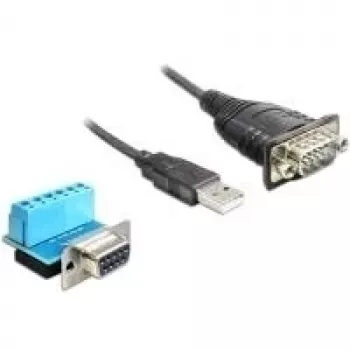 Serijinis kabelis DeLOCK 62406 USB Type-A DB-9 Juodas 0.82 m