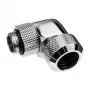 Alphacool Eiszapfen 13mm kieto vamzdelio įsukama 90° suktuvo jungtis G1/4 - kampinė užspaudžiamoji jungtis skysčio aušinimo sistemai - chromas