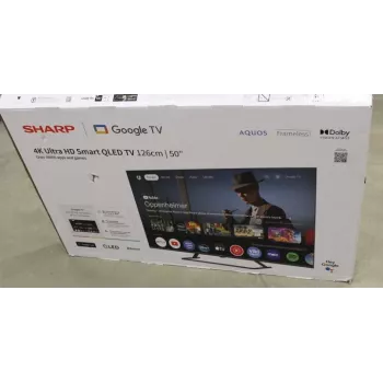 SALE OUT. Sharp 50HP6265E 50 colių (126cm) QLED 4K Ultra HD Google televizorius, Dolby Vision, Dolby Atmos, centrinis stovas