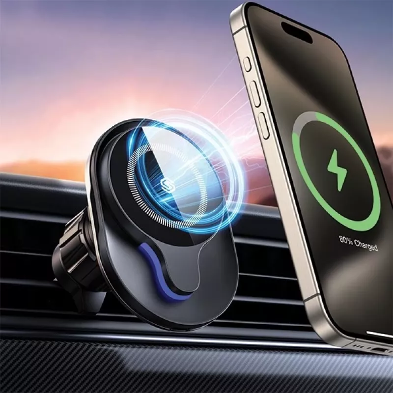 Automobilinis laikiklis MagSafe 15W belaidis įkroviklis juodas