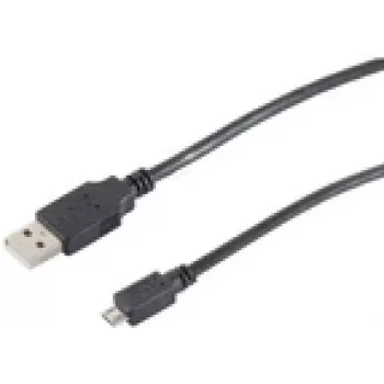 USB kabelis S/CONN 77185-HQ 5m USB 2.0 A į Micro-USB B juodas