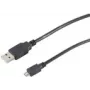 USB kabelis S/CONN 77185-HQ 5m USB 2.0 A į Micro-USB B juodas