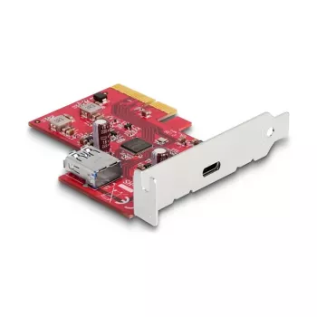 DeLOCK PCI Express x4 kortelė USB 10 Gbps Type-C Type-A Low Profile