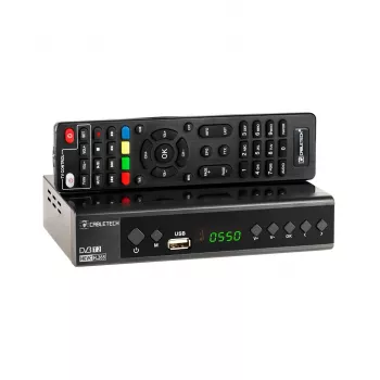 Skaitmeninis TV imtuvas Cabletech URZ0336C DVB-T/T2 antžeminiams siuntimams, H.265, HDMI, USB, SCART