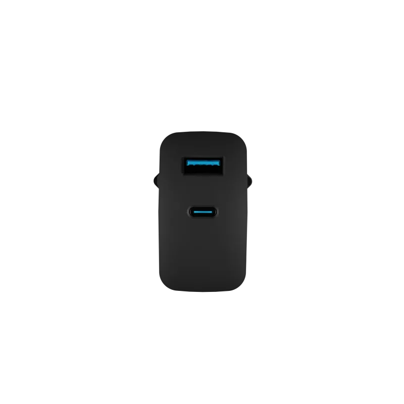 Laidinis mobiliojo įrenginio įkroviklis NATEC NUC-2145, 65W, USB-C PD 3.0 + QC 3.0, 1x USB-C, 1x USB-A, 110–240V, Juodas