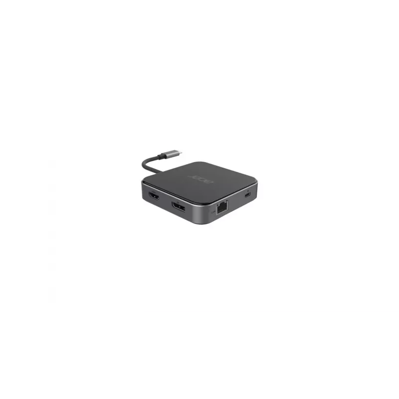 Acer HP.DSCAB.013 USB-C stotelė nešiojamam kompiuteriui, 8K, anglies ir sidabro spalvos