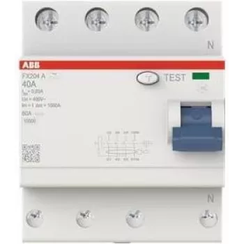 ABB liekamosios srovės grandinės pertraukiklis FX204A-40/0.03 4P A tipas 40A 30mA (2CSF204165R1400)