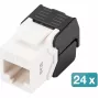 DIGITUS DN-93603-24 CAT6 nesubalansuotas Keystone lizdas 24 vnt. plokščias juodas baltas RJ-45