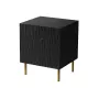 Naktiniai staleliai 2 vnt. cama meble JUNGLE — 53,5×40,5×44 cm, juodas matinis MDF/medžio drožlių plokštė, auksinės kojelės