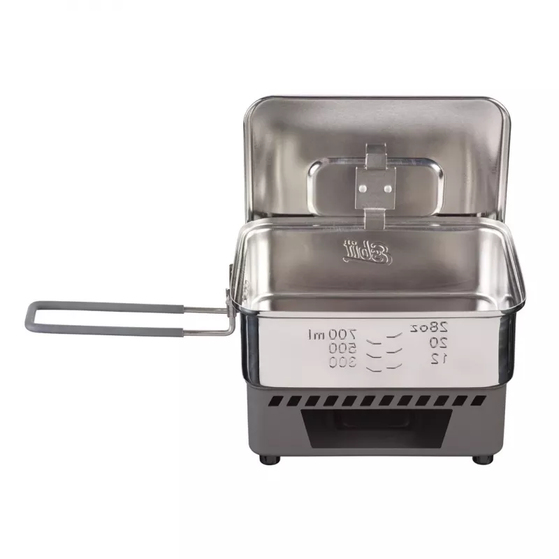 Virimo indų rinkinys stovyklavimui ESBIT CS1100ST – aliuminis ir nerūdijantis plienas, 1,1 l, 659 g, juoda/sidabrinė