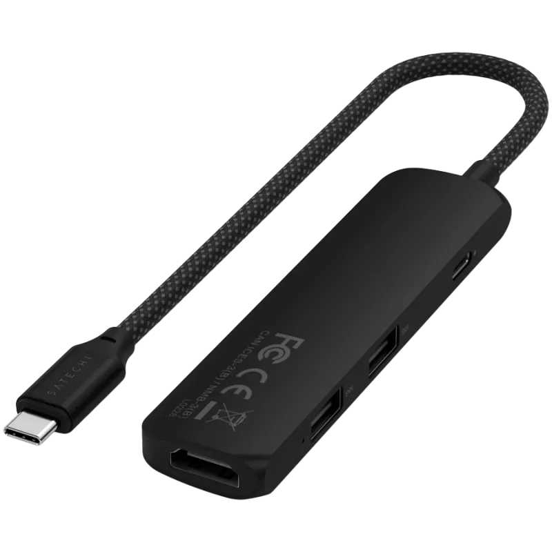Satechi ST-P4SK USB-C 4-in-1 Slim Multiport Adapter 10 Gbit/s juodas
