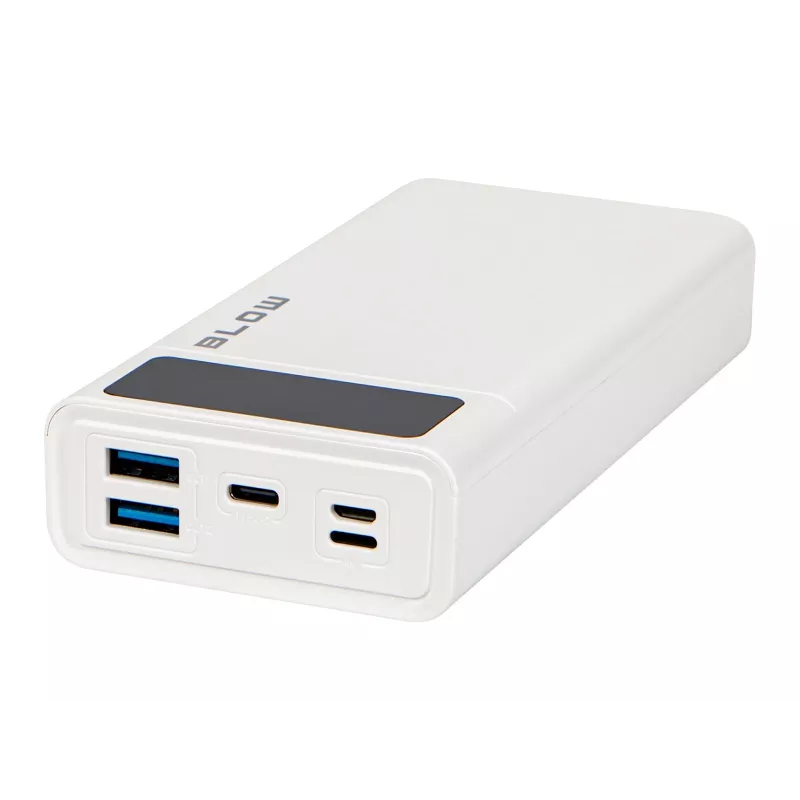 Nešiojamas maitinimo bankas BLOW PB20E 20000mAh QC+PD 20W su USB-C, 2×USB-A, Lightning įėjimu, polimerine baterija