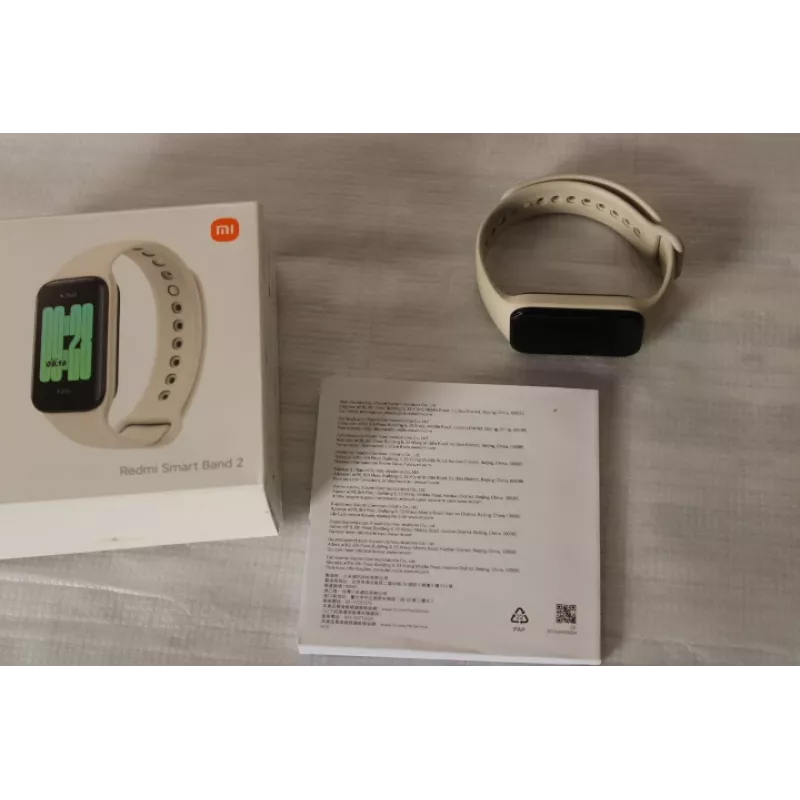 IŠPARDAVIMAS. Xiaomi Redmi Smart Band 2 | Fizinės veiklos stebėjimo apyrankė | Liečiamas ekranas | Širdies ritmo matuoklis | Atspari vandeniui | Bluetooth | NAUDOTA, BE ĮKROVIKLIO | Dramblio kaulo spalva