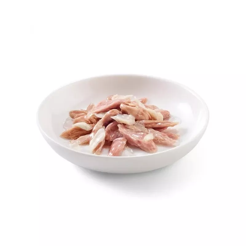 Šlapias ėdalas katėms SCHESIR in jelly Tuna with seabass – tunas su jūriniu ešeriu drebučiuose, 85 g