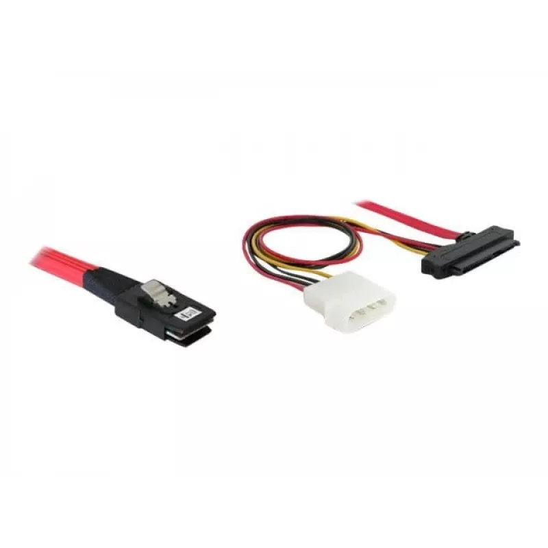 DeLOCK - Vidinis SAS kabelis (Serial Attached SCSI) - 4 juostų - 36 kontaktų 4i Mini MultiLane - vidinis maitinimo šaltinis, 4 kontaktų, vidinis SAS, 29 kontaktų (SFF-8482) - 50 cm (83059)