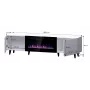 TV spintelė Cama Meble PAFOS EF su elektriniu židiniu 180x42x49 cm, juoda matinė, 2 durys, 1400–1600 W
