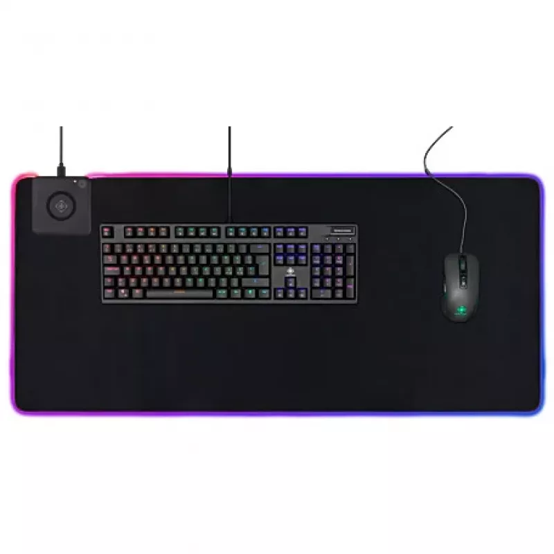 Deltaco GAM-092 - Juodas - Vienspalvis - Neoprenas - USB - Žaidimų pelės kilimėlis