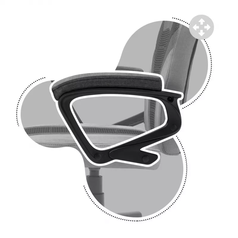 Žaidimų kėdė vaikams Huzaro HZ-Ranger 1.0 Gray tinklelis, pilka ir juoda