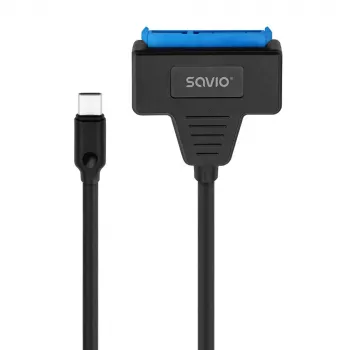 SAVIO SATA į USB-C sąsajos laidas AK-69, SATA moteriška į USB-C vyrišką, USB 3.2 Gen 1 (5 Gbit/s), 0,25 m, juodas