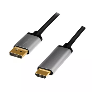 LogiLink CDA0107 vaizdo kabelio adapteris 2 m DisplayPort → HDMI pilka/juoda