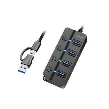 USB 3.2 Gen1 HUB, 4xUSB-A su atskirais jungikliais