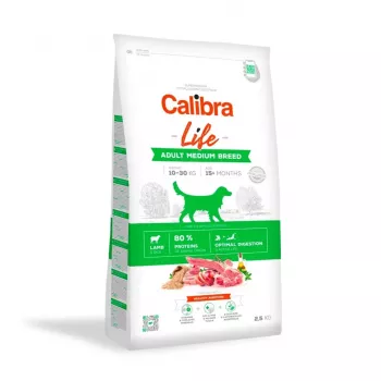 Sausas šunų ėdalas Calibra Dog Life Adult Medium Breed ėriena 2,5 kg