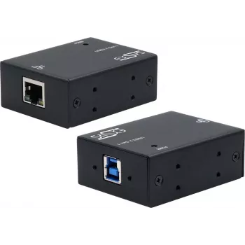 Tinklo medijos keitiklis Exsys USB 3.2 Gen 1 B į 1 Gigabit Ethernet EX-13021HMV su DIN bėgio komplektu