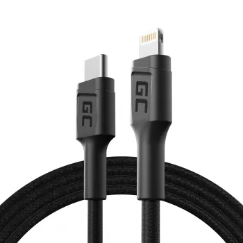 Laidas Lightning–USB-C Green Cell KABGC07, 1 m, juodas