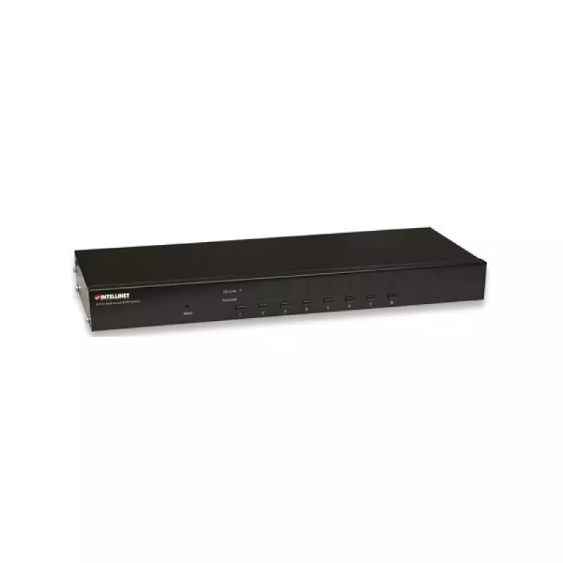 Intellinet 8 prievadų stovo KVM jungiklis, kombinuotas USB + PS/2, ekraninis meniu, kabeliai komplekte (Euro 2 kištukas)