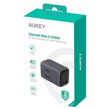 Comet Mix 3 sieninis įkroviklis PA-C5 3xUSB (2xUSB-C ir 1xUSB-A) 100W 5A QC5.0 PD3.0 AFC PPS FCP SCP