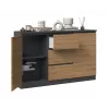2D3S komoda 120x30x75 cm, antracitas/artisan