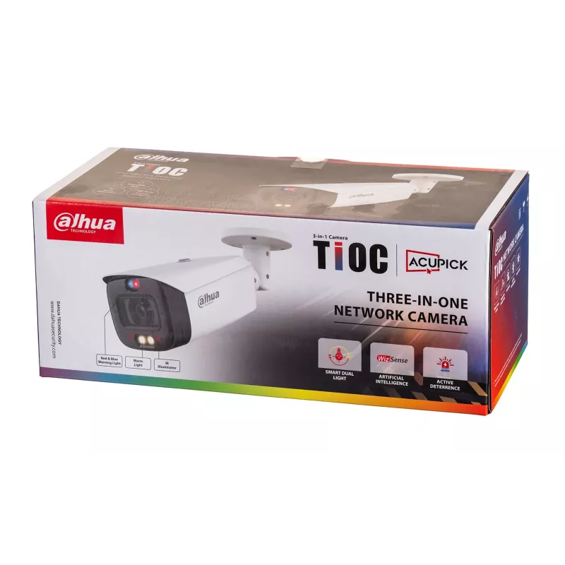 Dahua Technology WizSense IPC-HFW3849T1-AS-PV 8MP kulkos formos IP lauko stebėjimo kamera su aktyviu atgrasymu