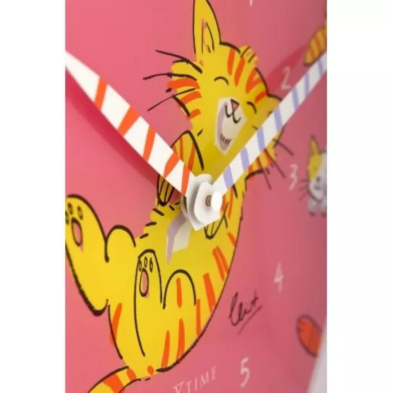 NeXtime klok 8810 Tickle My Tummy, Ø30 cm, sieninis, rožinė / daugiaspalvė