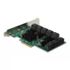 DeLOCK 16 prievadų SATA PCI Express x4 kortelė 6 Gbit/s žalia pilka