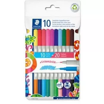 Dvigalio antgalio dviejų spalvų žymekliai Staedtler 10 vnt. modelis 200-14627
