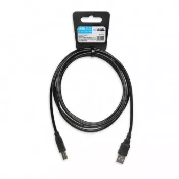 USB kabelis IBOX IKU2D 1,8 m — USB A į USB B, USB 2.0, juodas