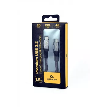 USB-C kabelis Gembird CCBP-USB3-CMCM100-1.5M, 1,5 m, USB 3.2 Gen 2x2, 20 Gbps, 100 W