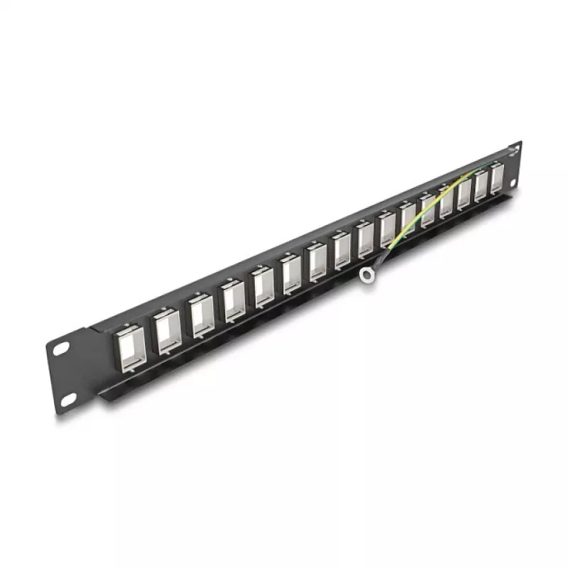 DeLOCK 19 colių Keystone pataisų skydelis 16 prievadų 1U juodas
