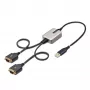 StarTech.com 2ft (60cm) 2 prievadų USB į serijinį adapterio kabelis, keičiami DB9 varžtai/veržlės, COM išlaikymas, USB-A į DB9 RS232, FTDI, 4 lygio ESD apsauga, Windows/macOS/ChromeOS/Linux – tvirta TPE konstrukcija