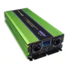 Qoltec Monolith įtampos keitiklis | Baterijos įkrovimas | UPS | 2000W | 4000W | 12V į 230V | Grynas sinusas | LCD juodas-žalias