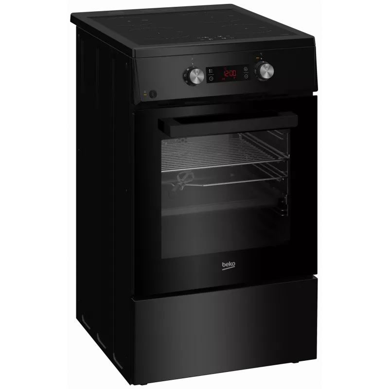 Beko FSM59305BDT indukcinė viryklė su elektrine orkaite, 60 L, 50 cm, juoda, A energijos klasė, 4 zonų indukcinė kaitlentė su boost