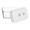ZWILLING Fresh & Save 36803-003-0 stiklinių vakuuminių konteinerių rinkinys, stačiakampiai, 3 vnt. (S/M/L, 0,35/0,75/1,6 L), borosilikatinis stiklas, tinka mikrobangėje, orkaitėje ir indaplovėje, pilka/skaidru