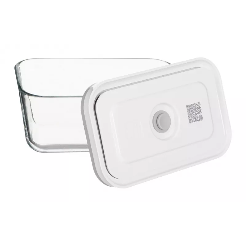 ZWILLING Fresh & Save 36803-003-0 stiklinių vakuuminių konteinerių rinkinys, stačiakampiai, 3 vnt. (S/M/L, 0,35/0,75/1,6 L), borosilikatinis stiklas, tinka mikrobangėje, orkaitėje ir indaplovėje, pilka/skaidru