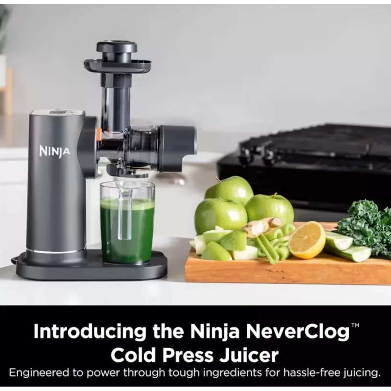 NINJA Neverclog JC151EU šalto spaudimo sulčiaspaudė, pilka, 150 W